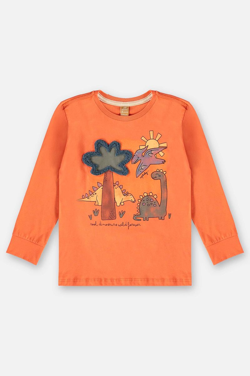 Camiseta-Manga-Longa-Infantil-Menino--Laranja--Up-Baby