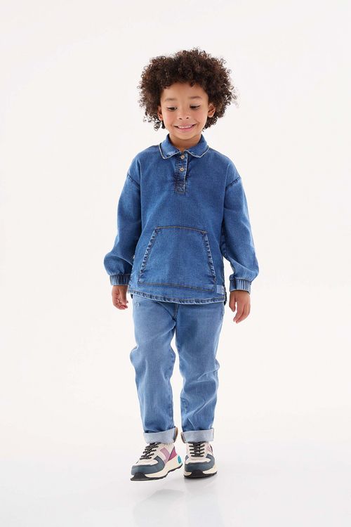 Blusão Jeans Infantil Unissex  (Azul) Up Baby