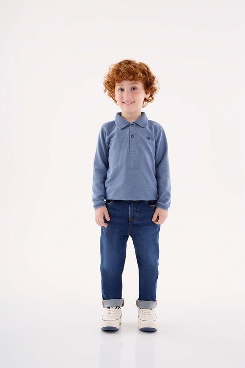 Camisa Polo Infantil Menino (Azul) Up Baby