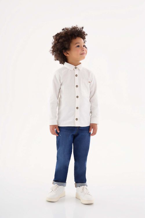 Camisa Social Infantil Menino (Off White) Up Baby