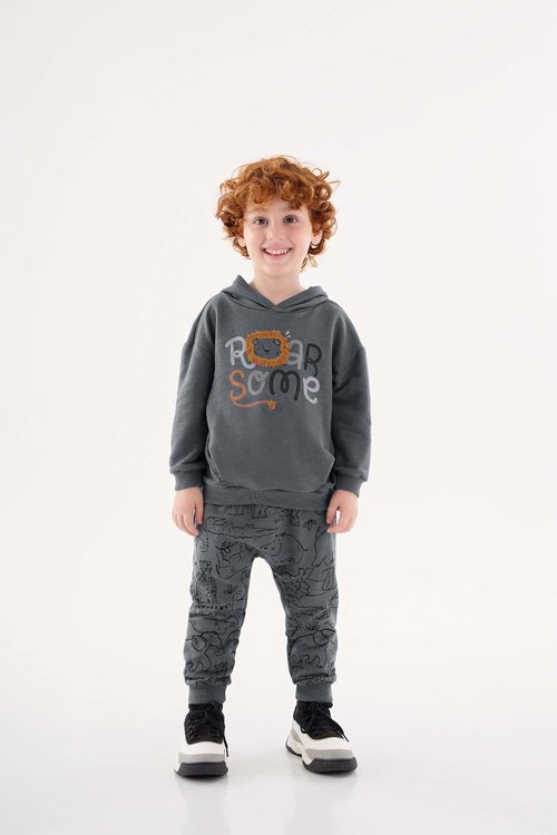 Conjunto Casaco e Calça Infantil Menino (Cinza) Up Baby