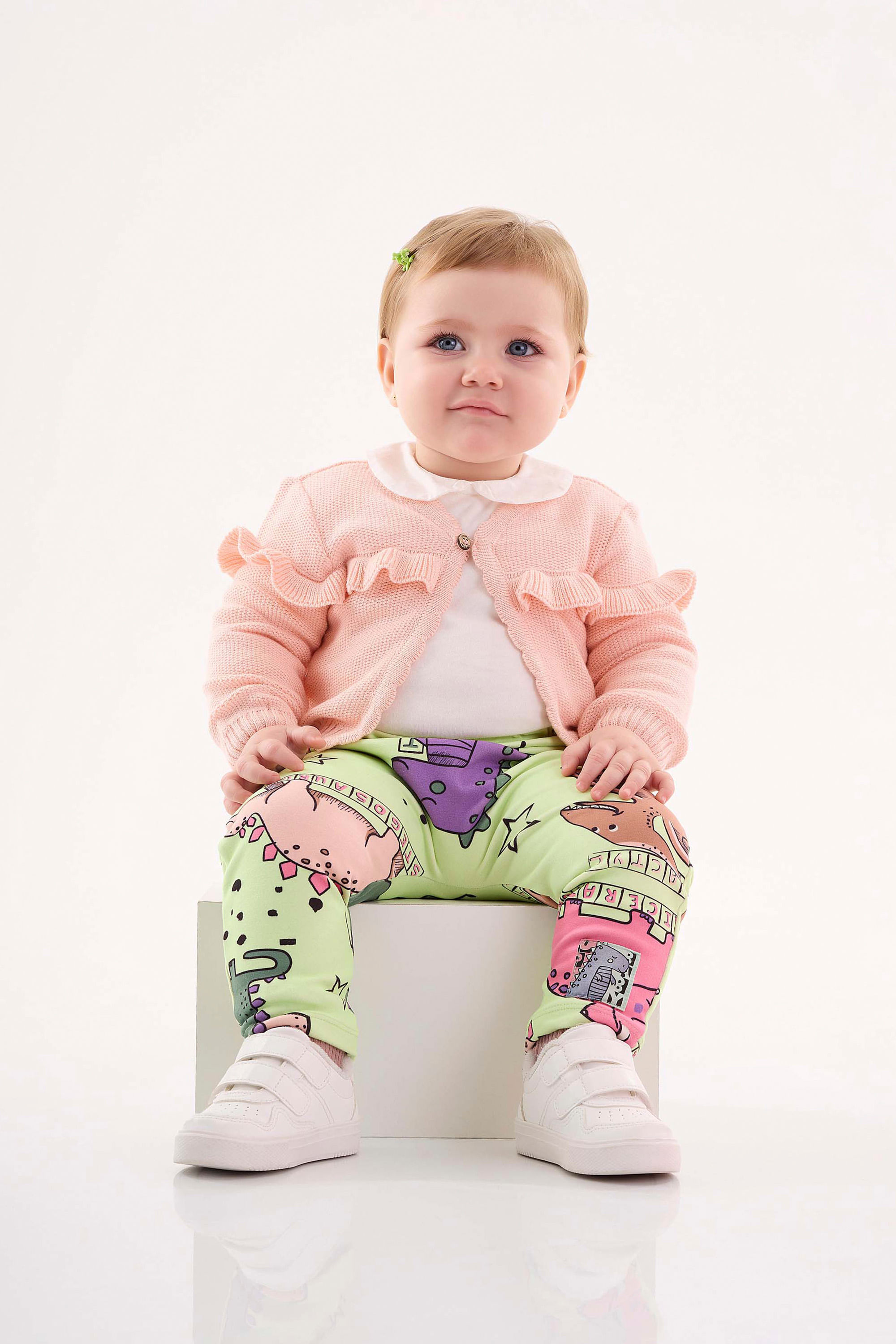 Calça Saruel para Bebê Menina (Verde) Up Baby