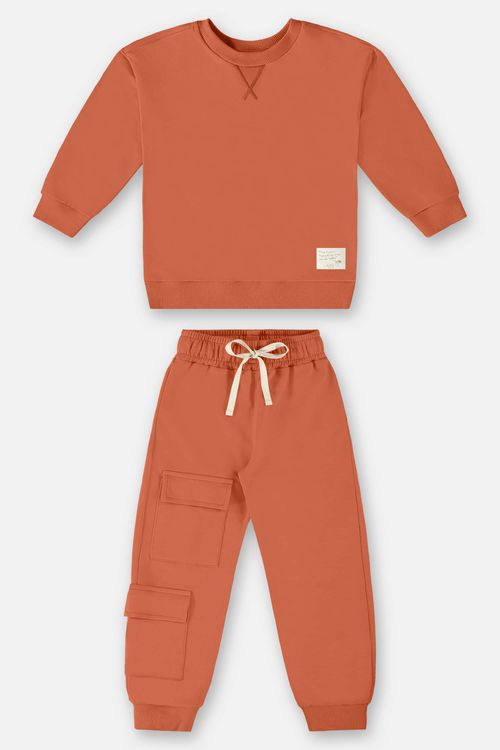 Conjunto Blusão e Calça Infantil Menino (Marrom) Up Baby