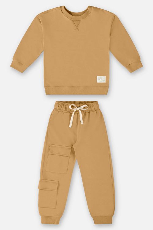 Conjunto Blusão e Calça Infantil Menino (Marrom) Up Baby