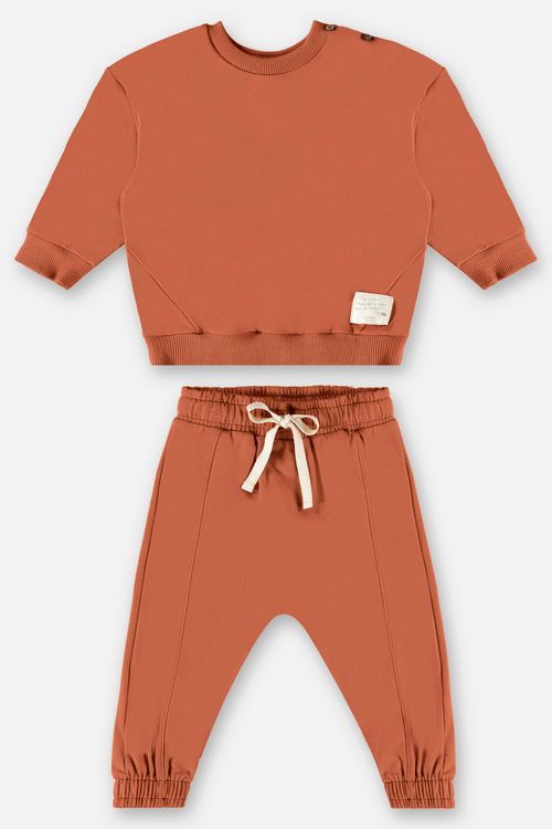 Conjunto Blusão e Calça Unissex para Bebê (Marrom) Up Baby