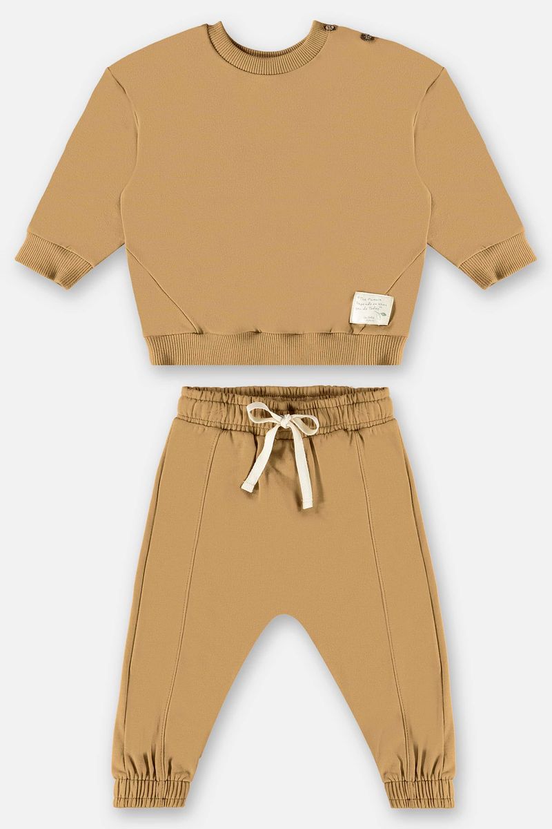 Conjunto-Blusao-e-Calca-Unissex-para-Bebe--Marrom--Up-Baby