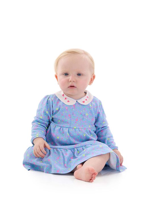 Conjunto Bata e Calcinha Bebê Menina (Azul) Up Baby