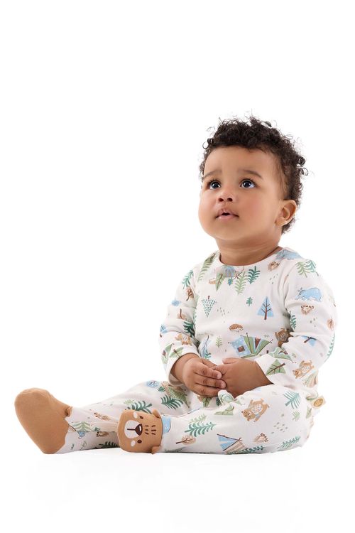 Macacão Comfy para Bebê Menino (Off White) Up Baby