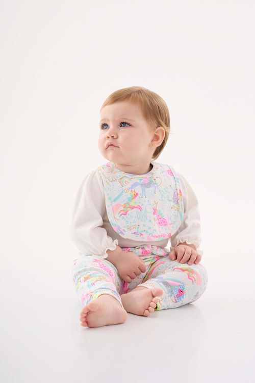 Babador em Suedine Impermeável Unissex Bebê (Off White) Up Baby