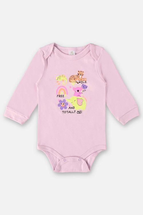 Body Manga Longa Estampado para Bebê Menina (Roxo) Up Baby