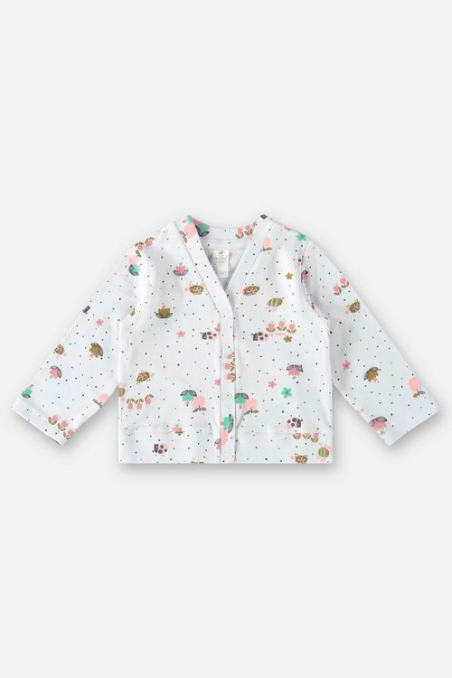 Cardigan em Suedine para Bebê Menina (Branco) Up Baby