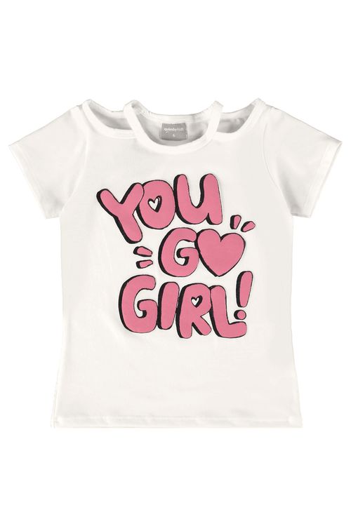 Blusa Infantil para Menina em Cotton (Off White) Quimby