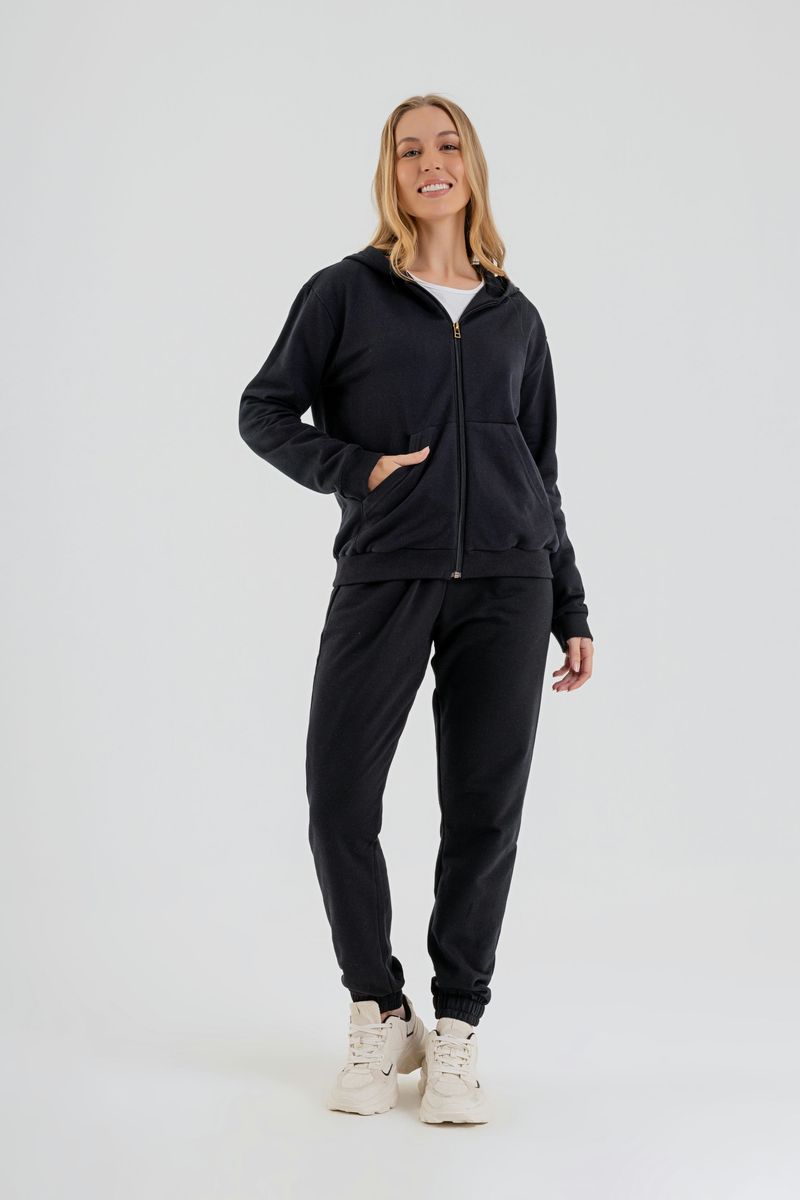 Jaqueta-Basica-Feminina-em-Moletom--Preto--Just-Basic