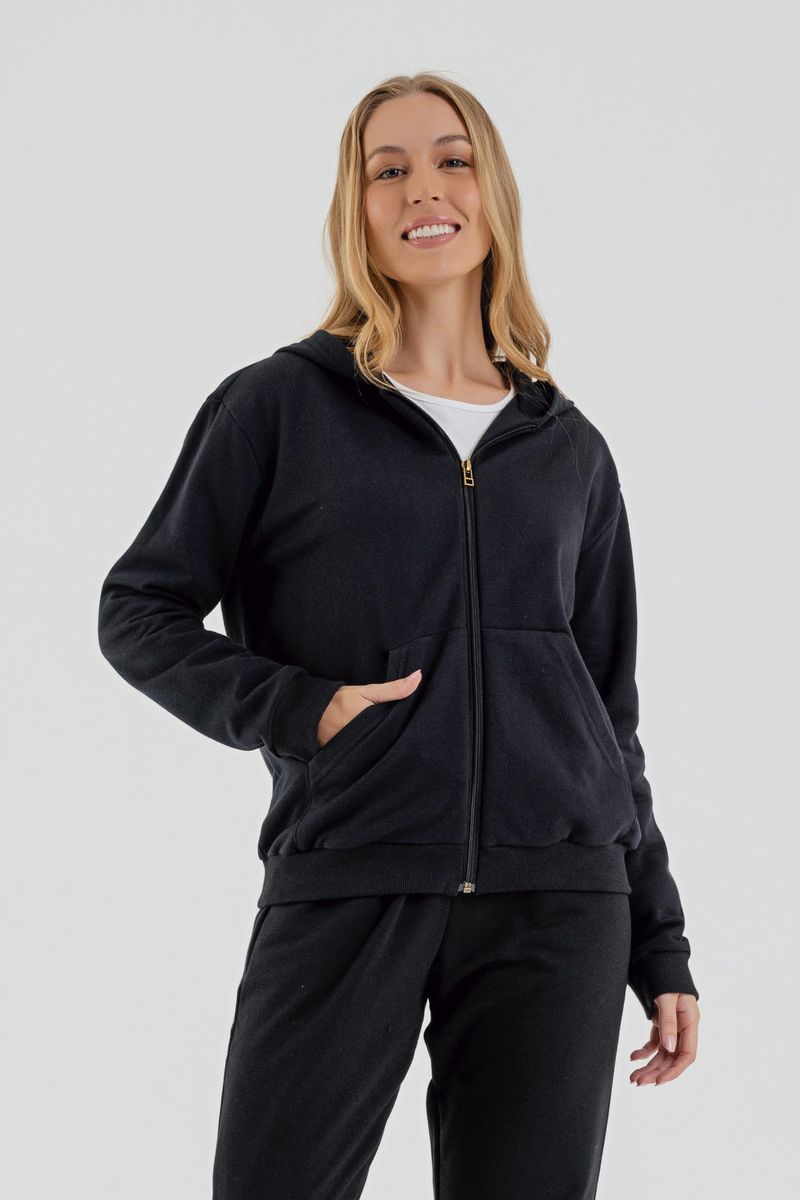 Jaqueta-Basica-Feminina-em-Moletom--Preto--Just-Basic