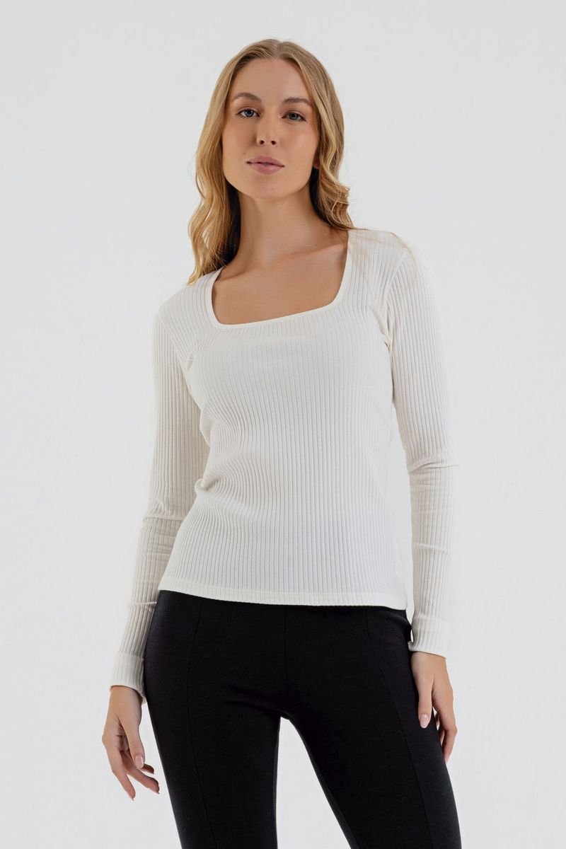 Blusa-Manga-Longa-Feminina-em-Ribana-Canelada--Off-White--Just-Basic