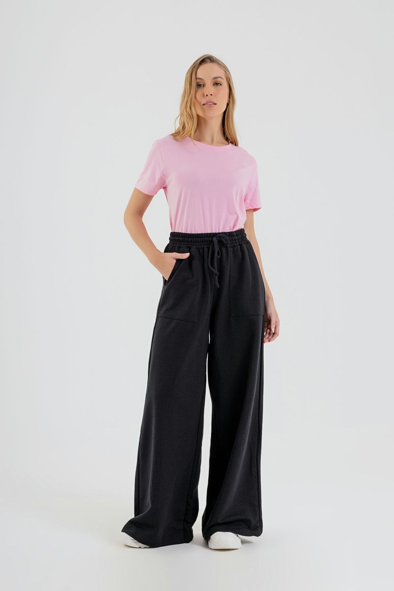 T-Shirt-Manga-Curta-Feminina--Rosa--Just-Basic