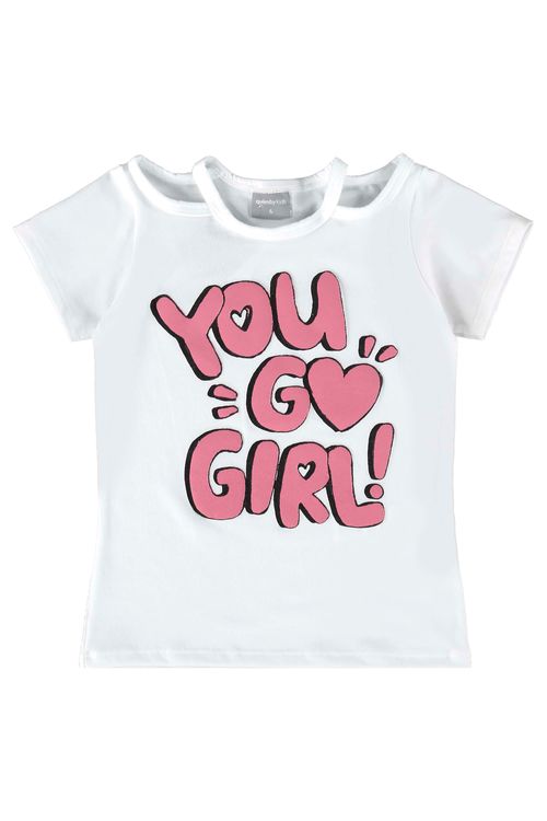 Blusa Infantil para Menina em Cotton (Branco) Quimby