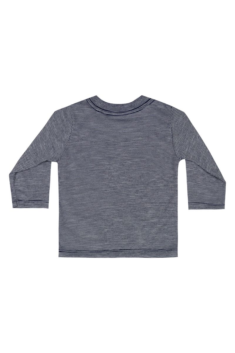 Camiseta-em-Meia-Malha-para-Bebe-Menino--Azul-Marinho--Quimby