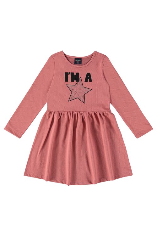 Vestido Manga Longa Infantil (Rosa) Guloseima