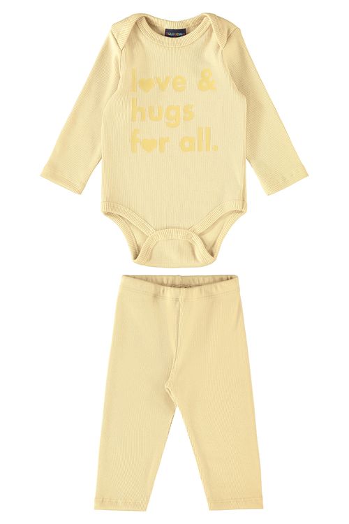 Conjunto Body e Calça para Bebê Menina (Amarelo) Guloseima