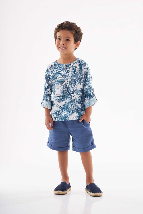 Conjunto Floral Sketch Infantil para Meninos (Azul) Up Baby