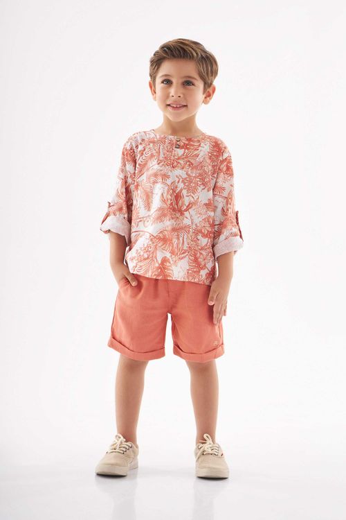 Conjunto Floral Sketch Infantil para Meninos (Laranja) Up Baby