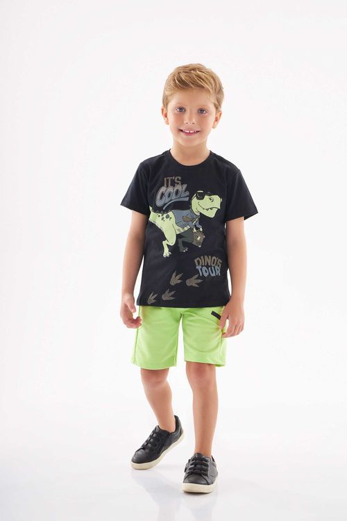 Conjunto Dino Tour Infantil para Menino (Preto) Up Baby