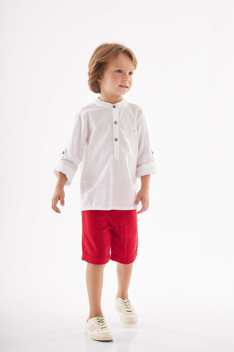 Bermuda-Infantil-em-Linho-para-Menino--Vermelho--Up-Baby-