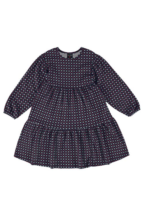 Vestido de Manga Longa Infantil (Azul Marinho) Guloseima