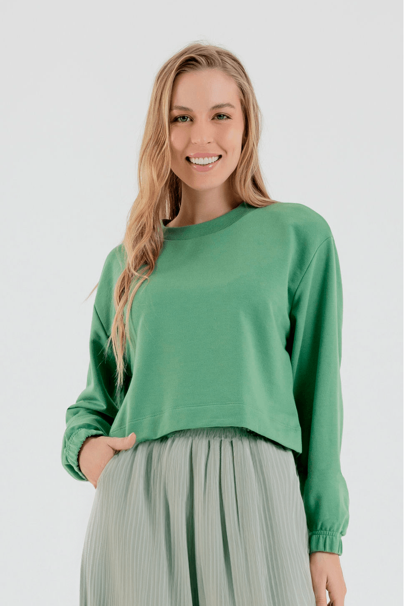 Blusao-Cropped-Basico-em-Moletom-Feminino-Adulto--Verde--Just-Basic