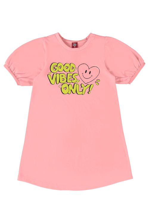 Vestido Good Vibes Only Infantil (Rosa) Bee Loop