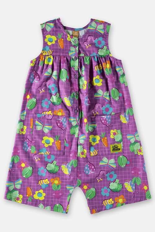 Macaquinho Regata Estampado Menina (Roxo) Up Baby