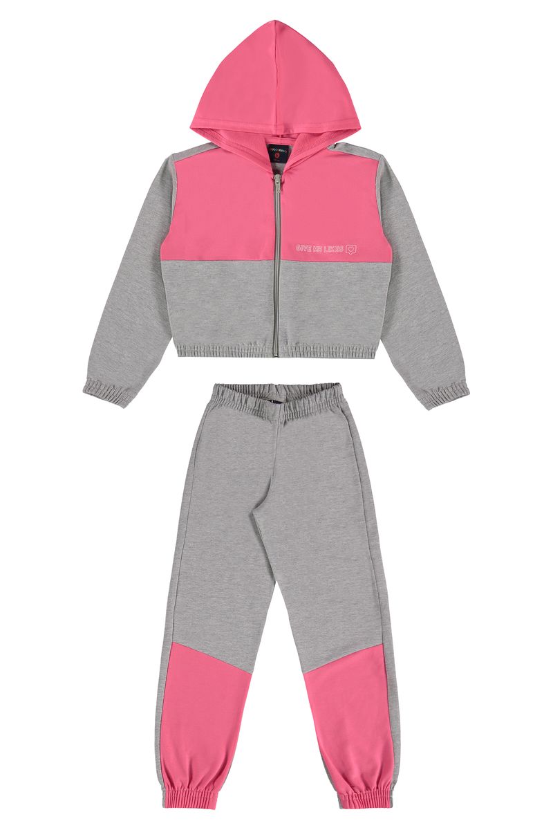 Conjunto-Jaqueta-Cropped-e-Calca-Infantil-Menina--Cinza--Guloseima