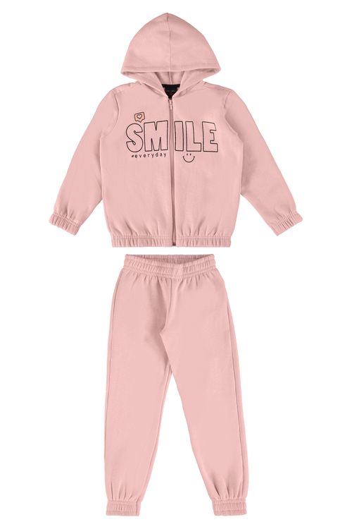 Conjunto Jaqueta e Calça Infantil para Menina (Rosa) Guloseima