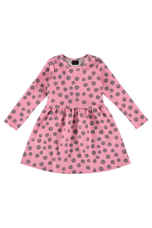 Vestido Manga Longa Infantil (Rosa) Guloseima