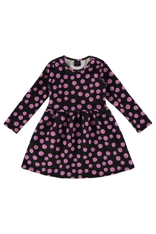 Vestido Manga Longa Infantil (Preto) Guloseima