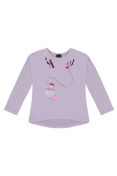 Blusa Infantil para Menina em Cotton (Roxo) Guloseima