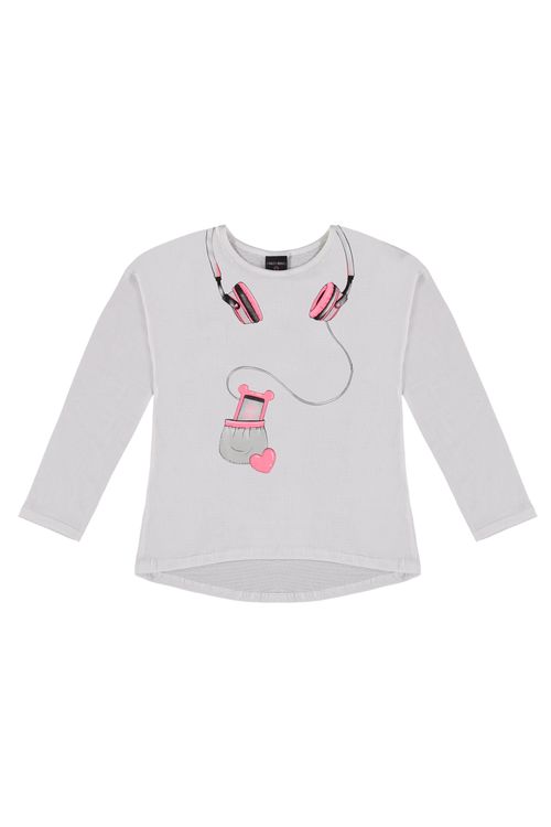 Blusa Infantil para Menina em Cotton (Branco) Guloseima