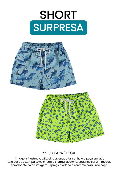 Short Surpresa em Microfibra Infantil para Menino (Multicolor) Up Baby