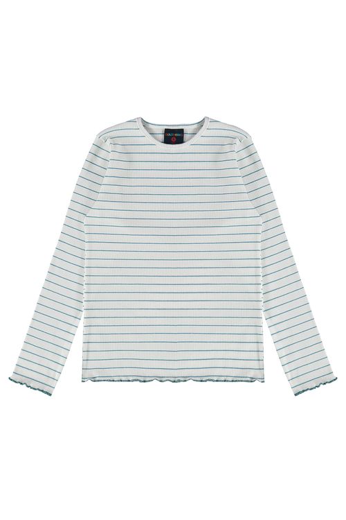 Blusa Manga Longa em Ribaninha Infantil Menina (Off White) Guloseima