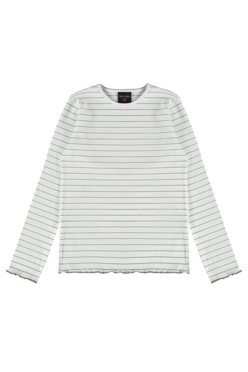 Blusa Manga Longa em Ribaninha Infantil Menina (Off White) Guloseima