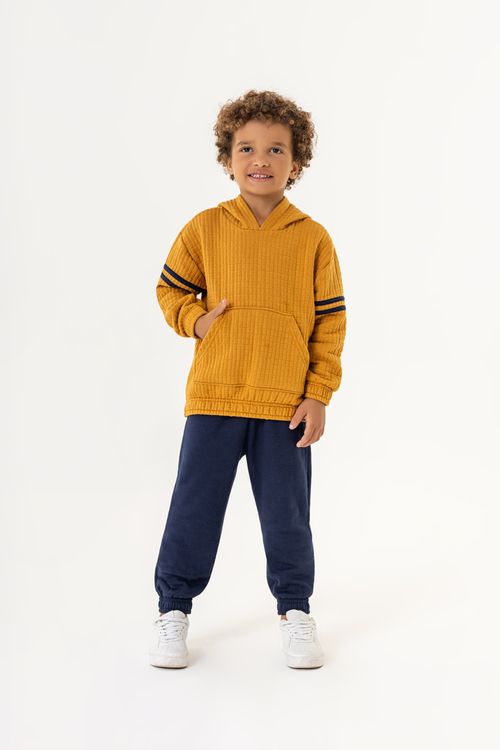 Conjunto Blusão e Calça Infantil para Menino (Marrom) Guloseima