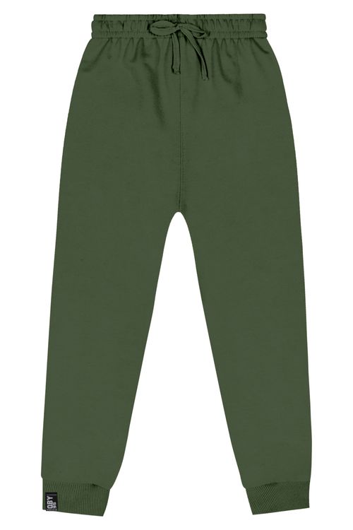 Calça Básica em Moletom Infantil Menino (Verde) Quimby