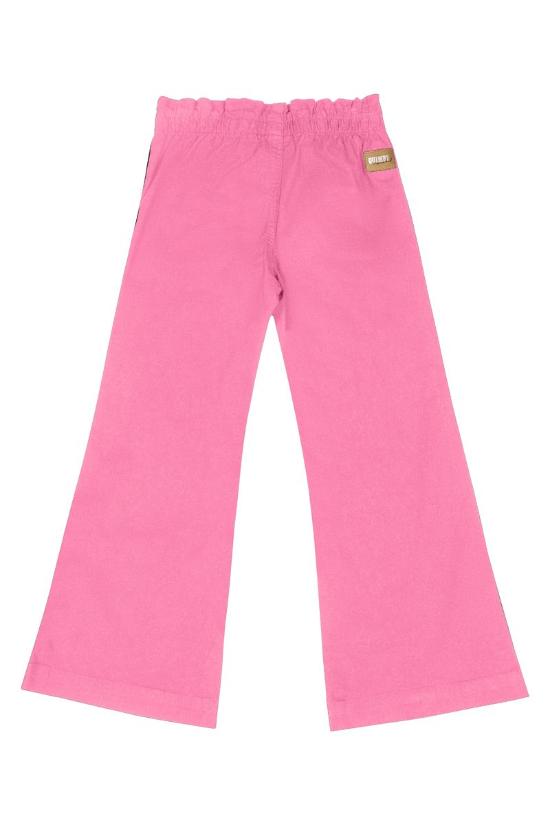 Calca-Wide-Leg-em-Sarja-Infantil-Menina--Rosa--Quimby