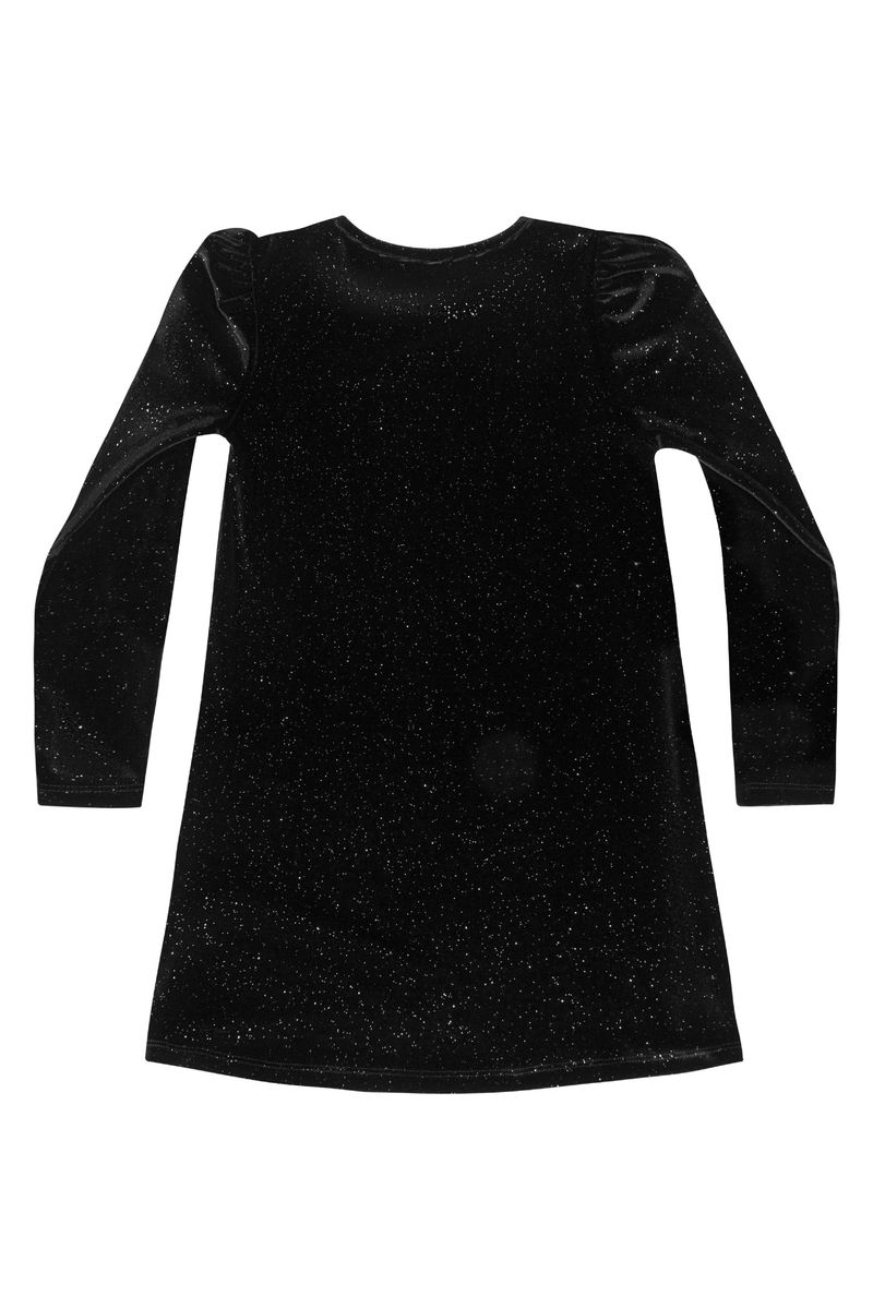 Vestido-em-Veludo-com-Glitter-Infantil--Preto--Quimby