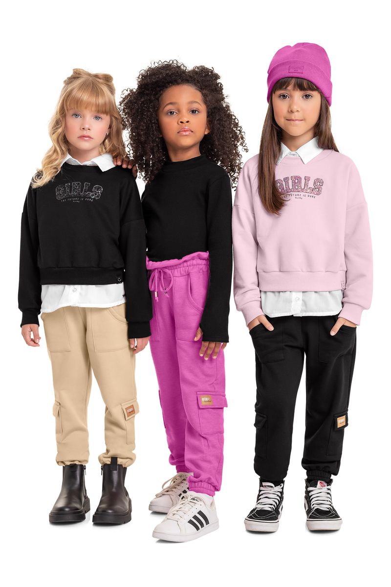 Calca-Jogger-Cargo-Infantil-Menina--Preto--Quimby