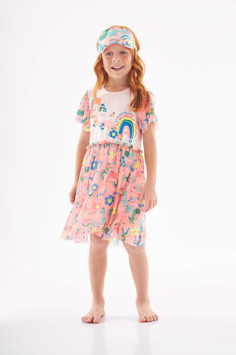 Pijama-Infantil-Dino-Rainbows-para-Menina--Rosa--Up-Baby