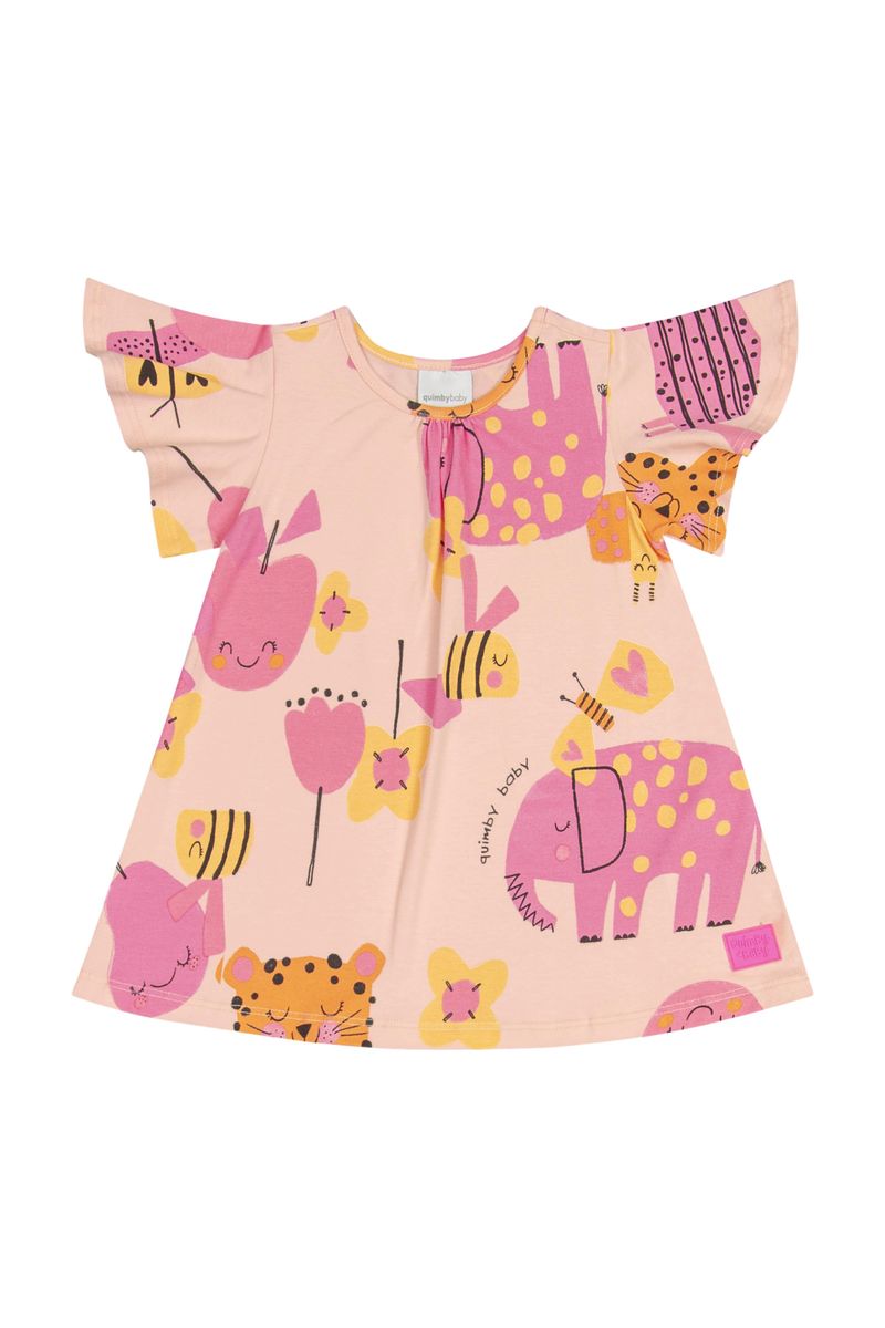 Vestido-em-Cotton-para-Bebe-Menina--Rosa--Quimby