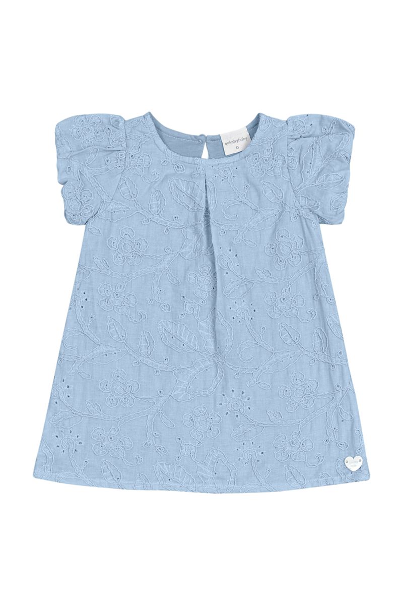 Vestido-em-Laise-para-Bebe-Menina--Azul--Quimby