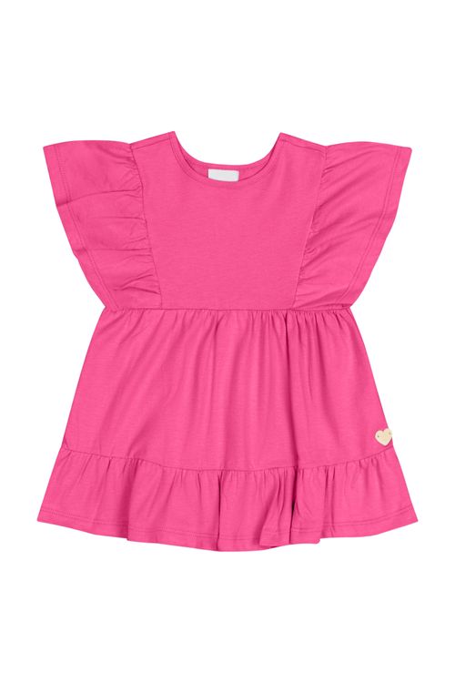 Vestido em Meia Malha para Bebê Menina (Rosa) Quimby
